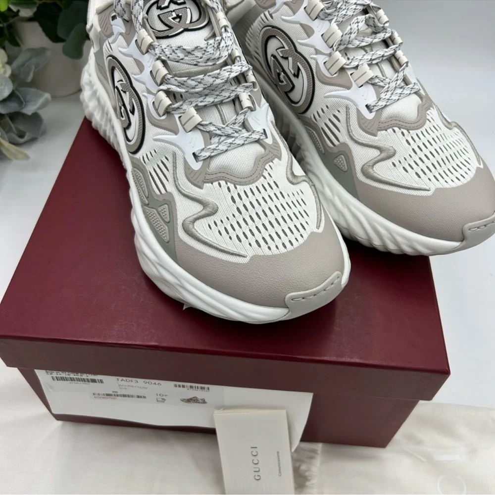 Men’s Gucci ripple sneakers interlocking G logo size 10.5 made in Italy NWT